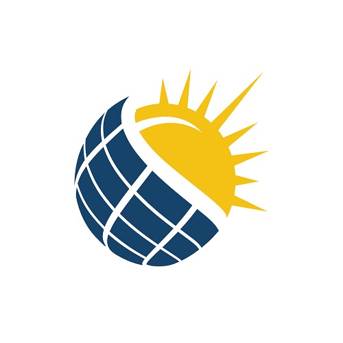 Sun Energy Solar panels logo house and template for green power